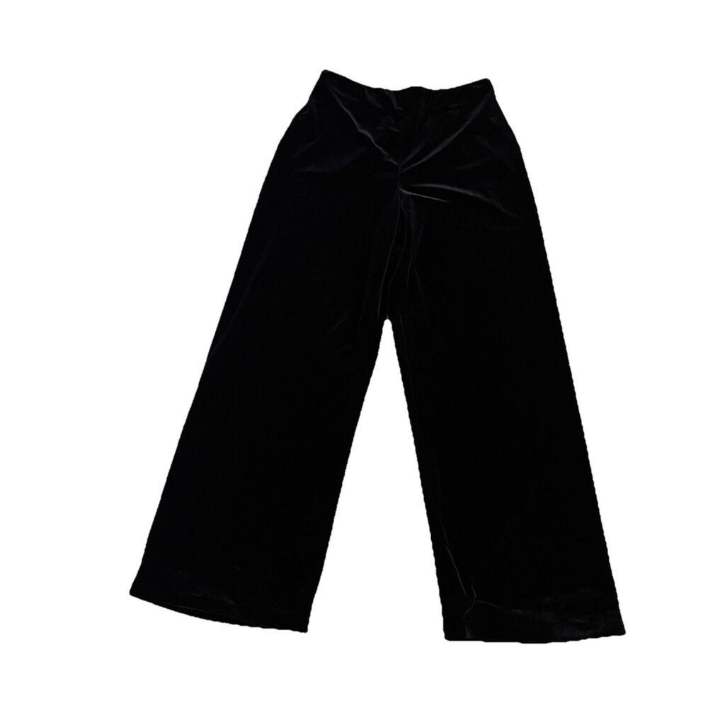 Alex Evenings Velvet Pants Small Wide Leg Black
